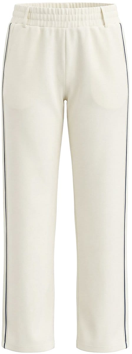 Laurasøn - Dames - Wijde jersey broek elastische tailleband - Roomwit - Maat 56+