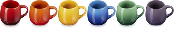 Le Creuset Vancouver Mokken Coupe 320 ml Regenboog Kleuren Set Van 6