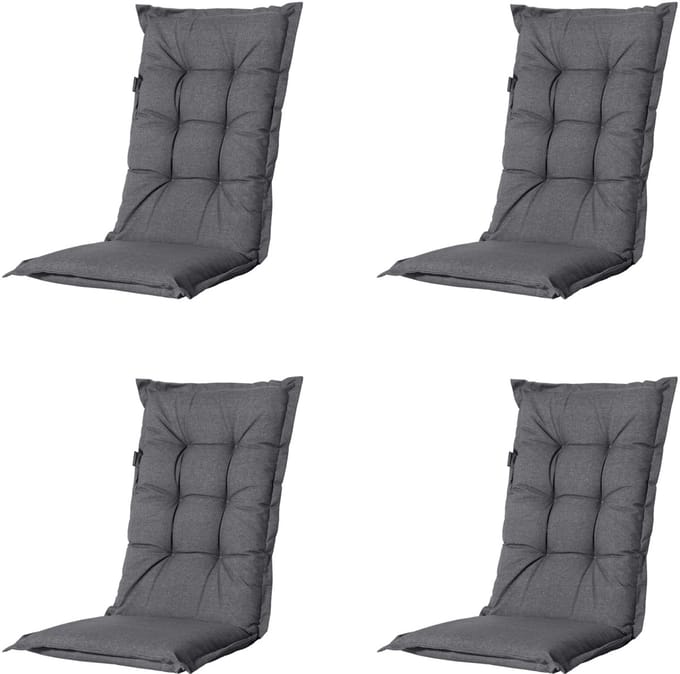 Madison - Tuinstoelkussen Hoge Rug Manchester grey - Ca. 123x50 cm - Set van 4