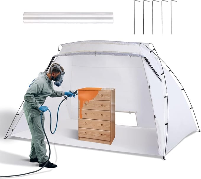 Verftent - Draagbare Verf Spuiterij - Wit - Tent - Verf Accessoires - 120 x 213 x 183cm