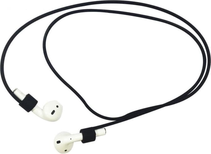 Silicone koord / Strap geschikt voor pods Oortjes - Zwart -