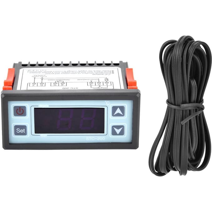 STC?Thermostat numérique à micro-ordinateur 200, contrôleur de température avec réfrigération et chauffage gray