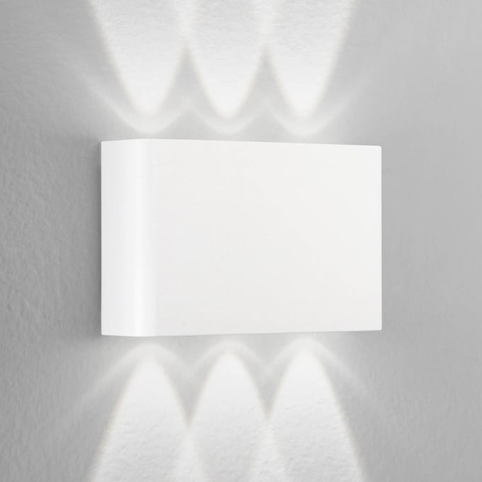 INTEC LED buiten wandlamp KLEIN, wit, breedte 16 cm, kunststof
