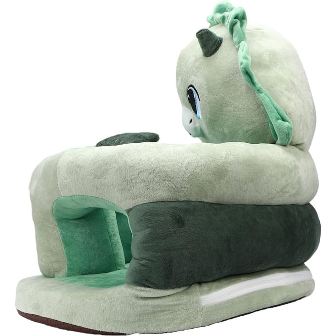 Baby Vloerstoel Sofa Comfortabel Zacht Pluche Rugsteun Baby Zittende Sofa voor Binnen Groene Dinosaurus