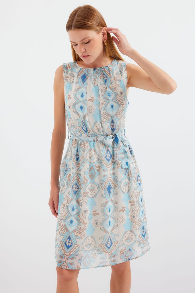 Mini-jurk met striksluiting en strikdetail