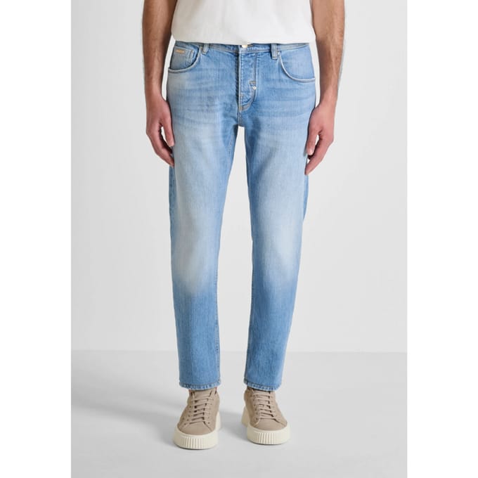 jeans slim fit man blauw denim