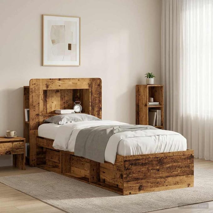 vidaXL - Hoofdeinde - Kast - met - opslag - Oud - hout - Geconstrueerd - hout