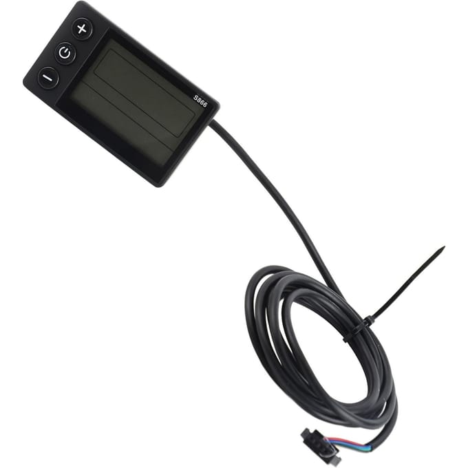 S866 Elektrische fiets display LCD-meter 24V 36V 48V elektrische scooter bedieningspaneel met SM-stekker black