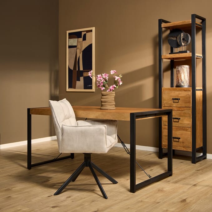 StarFurn Eettafel Boaz Naturel Mangohout 160cm