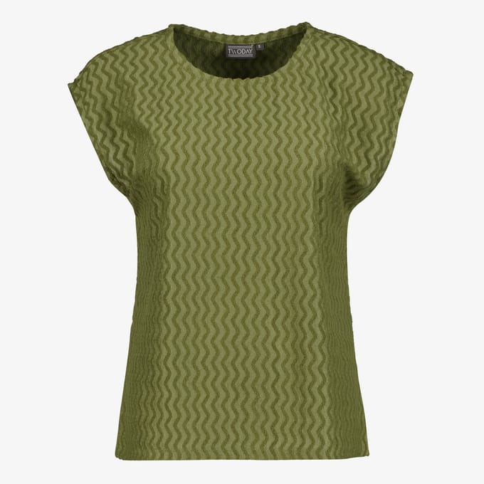 TwoDay dames T-shirt met print groen - Maat S