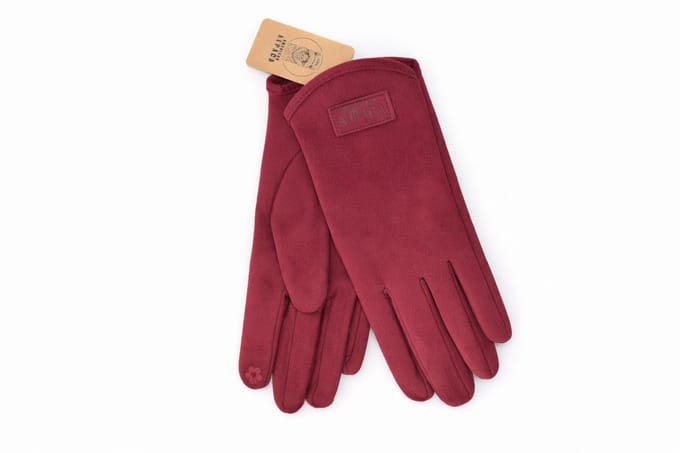 American Alpaca - Dames Suède- Handschoenen – Warm & Zacht - Rood