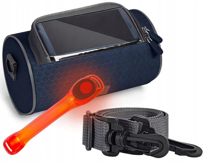 Fiets- & Scootertas met Telefoonhouder & LED Armband