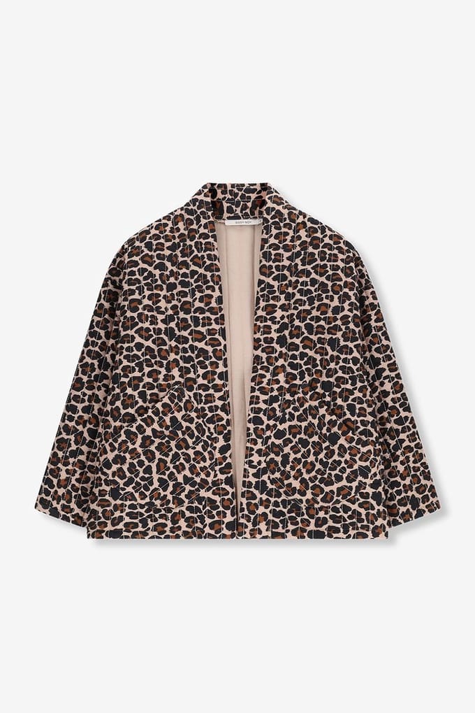 Sissy-Boy - Bruine padded jack met leopard print