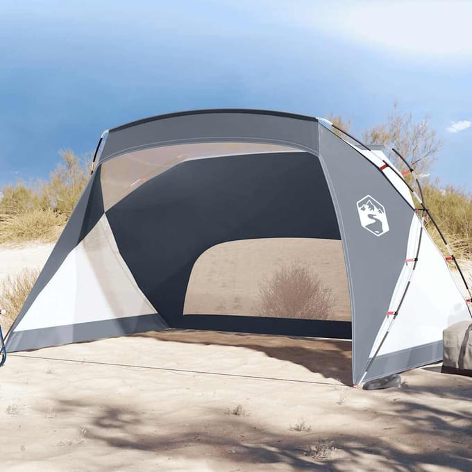 vidaXL - Strandtent - 274x178x170/148 - cm - 185T - polyester - grijs