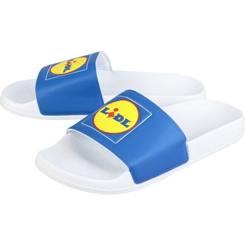Lidl dames badslippers (Blauw/wit, 36)