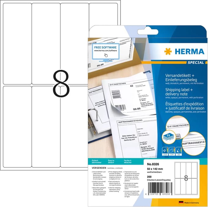 HERMA 8326 adreslabels Wit