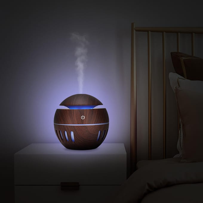 130ml USB Desktop Kleurrijke LED Diffuser Slaapkamer Luchtnevelmaker Stil Ultrasoon Luchtbevochtiger gray
