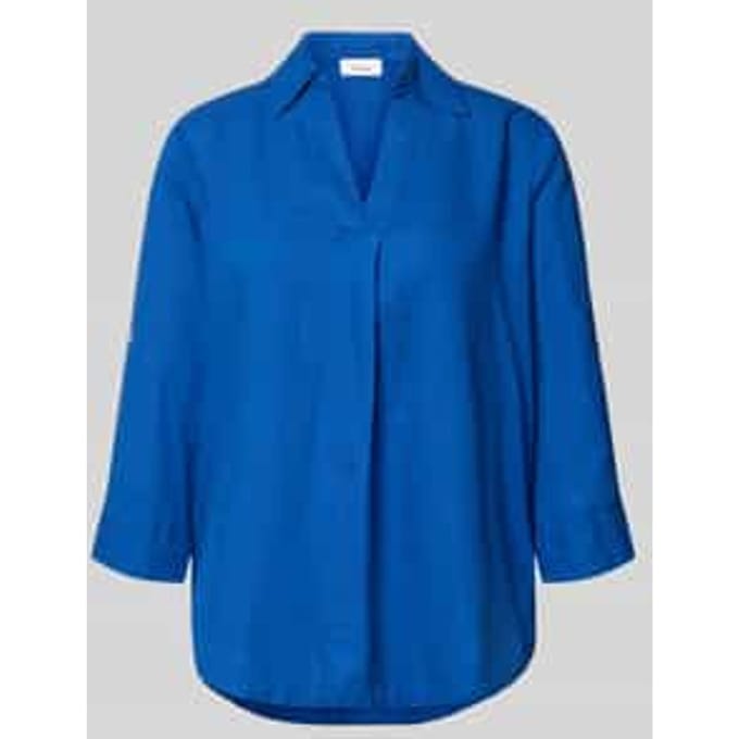 relaxed fit overhemdblouse van mix van linnen en viscose