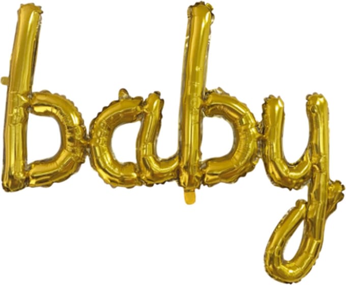 Folieballon Tekst 119cm 'Baby' Goud