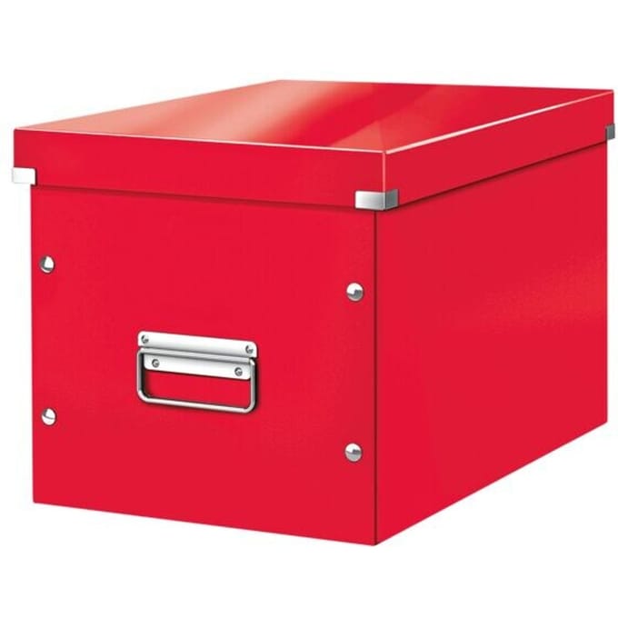 Leitz Wow Click & Store Kubus Grote Opbergdoos - 80% Gerecycled Karton - 32 x 31 x 36 cm (BxHxD) - Rood