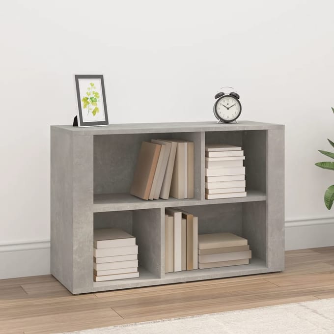 vidaXL - Dressoir - 80x30x54 - cm - bewerkt - hout - betongrijs