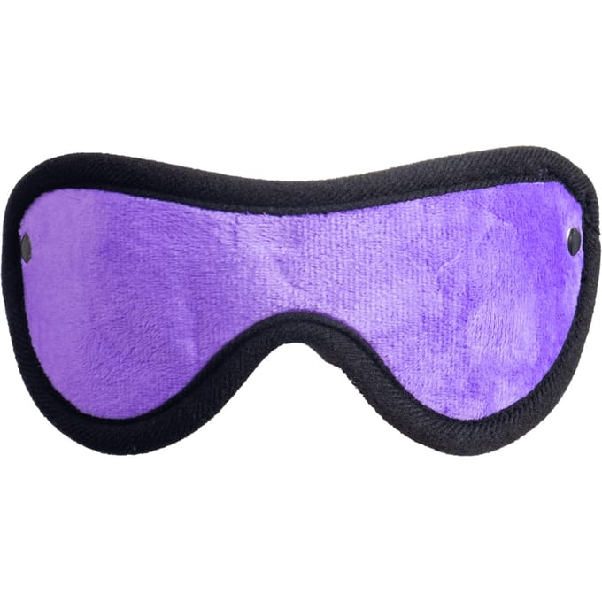 Rimba - Soft Bondage Set Handboeien Voetboeien Blinddoek - Zwart/Paars