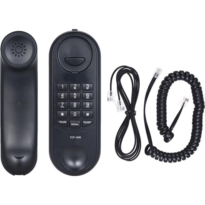 Vast telefoonbureau Thuistelefoonbureau Hotelbar Callcenter Wandmontage zwart