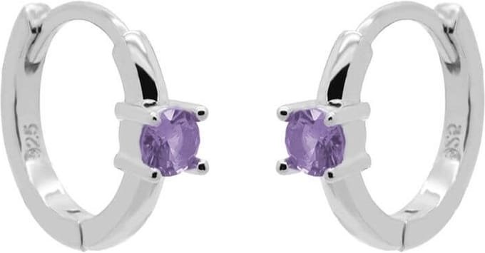 Karma Oorringen Hinged Hoops Single Solid Lavender 12 mm Zilver