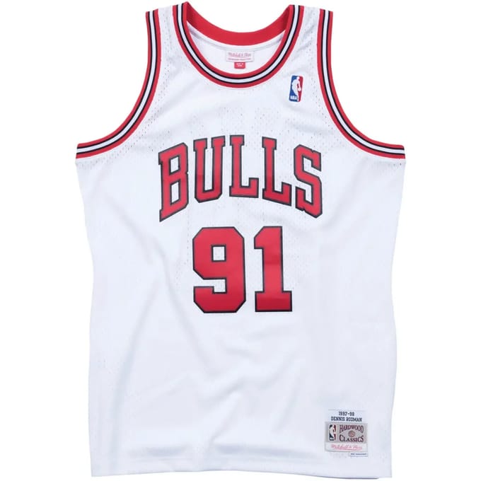 Mitchell And Ness NBA Chicago Bulls 1997-1998 Dennis Rodman Swingman Shirt Wit