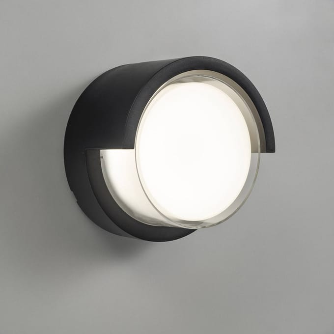 Forlight LED wandlamp Creu, Ø 17 cm, zwart, kunststof