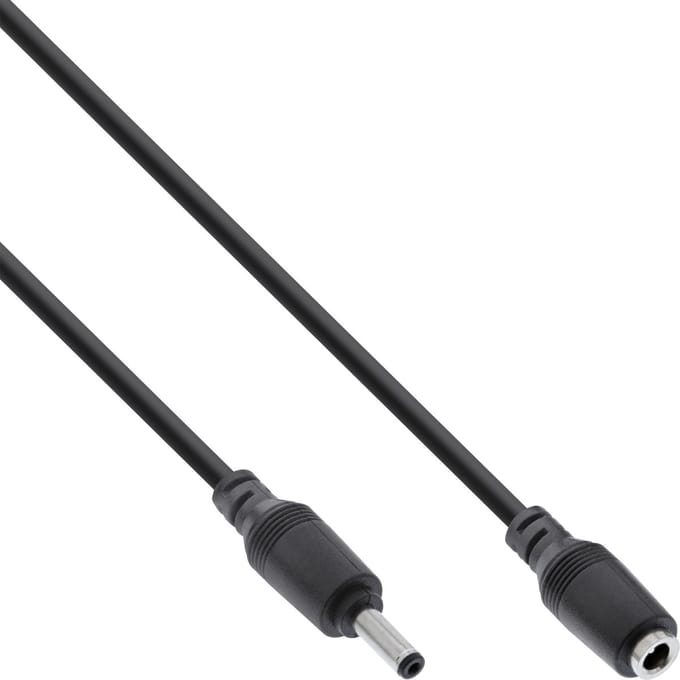 DC verlengkabel | 4,0 x 1,7mm | max. 24W | zwart | 1 meter