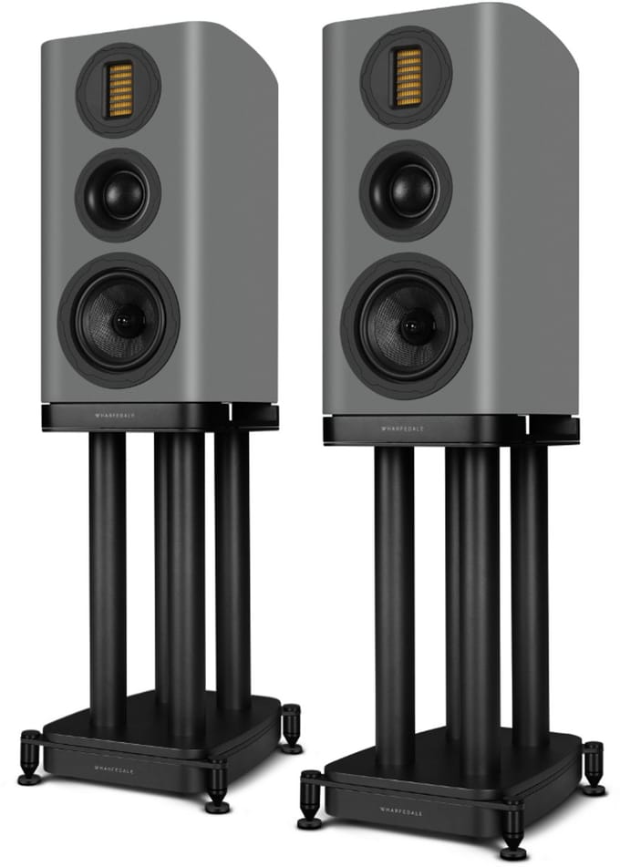 Wharfedale EVO 5.2 Boekenplank Speakers met stands - Hifi Stereo Set - Passieve Speaker - 3-Weg Luidsprekers - Grijs