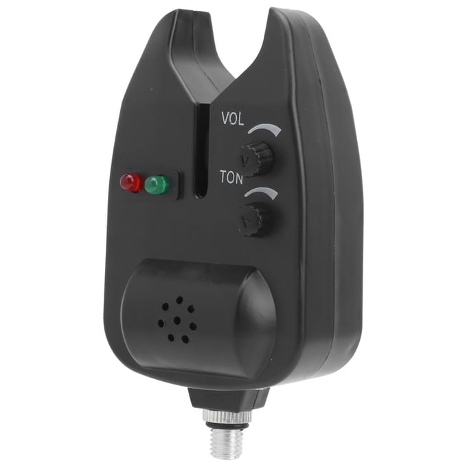 Visaas Alarm LED Indicator Hoorbaar Visueel Alarmerend Instelbaar Volume voor EU-stijl Hengelhouder black