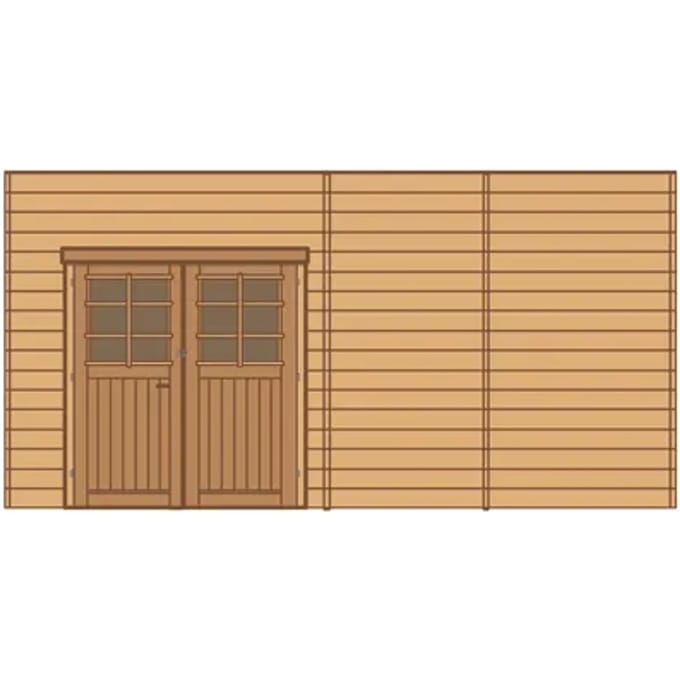 Solid Voorwand Met Dubbele Deur ‘s7746’ Geïmpregneerd Hout 480x245cm