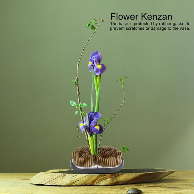 Unieke Zon en Maan Vorm Bloem Kenzan Bloem Schikking Naald Pin Vaste Schikking Gereedschappen black