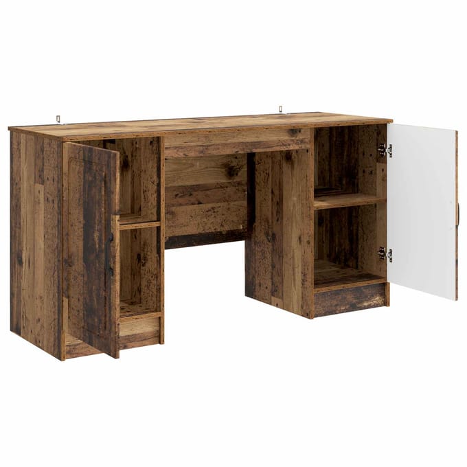 vidaXL - Bureau - Oud - hout - 142,5 - x - 50 - x - 75 - cm - Bewerkt - hout