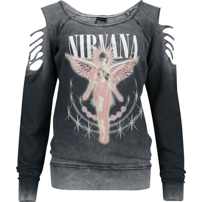 Nirvana Sweatshirts - Coloured Angels - M - voor Vrouwen - charcoal