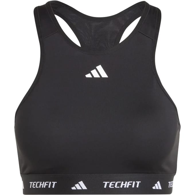 adidas Performance TECHFIT Medium-Support High-Neck Beha - Dames - Zwart- L A-B