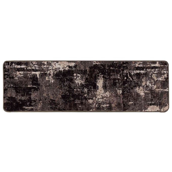 vidaXL - Tapijt - Runner - MARSA - Zwart - en - Wit - 100 - x - 450 - cm - Polyester - en - PVC