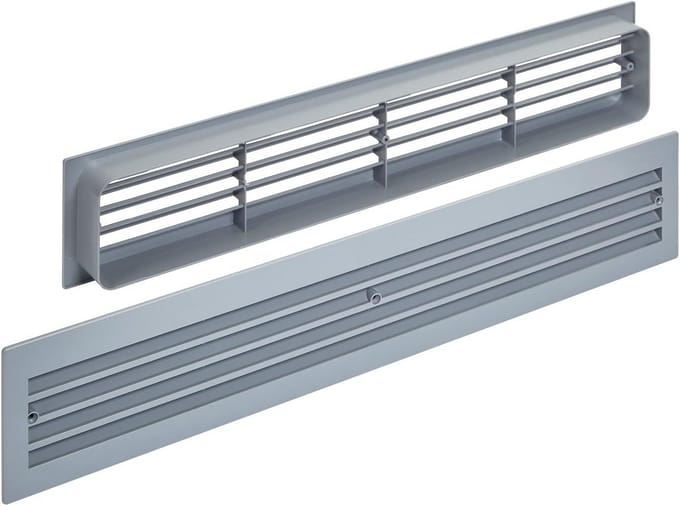 Ventilatierooster ovaal 457 x 92 mm met sleufperforatie voor deuren