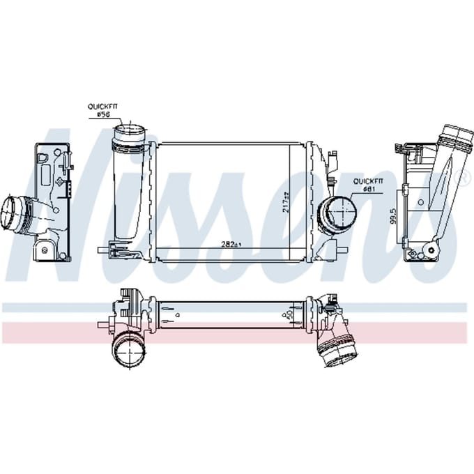 Intercooler, inlaatluchtRadiator NISSENS 961118
