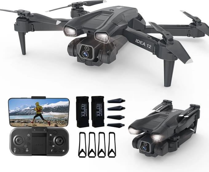 CYRO - Drone met Camera - Mini Drone - Drones - met 2 Batterijen - 2.4G Wifi FPV Live View - Full HD Camera - Quadcopter - Zwart