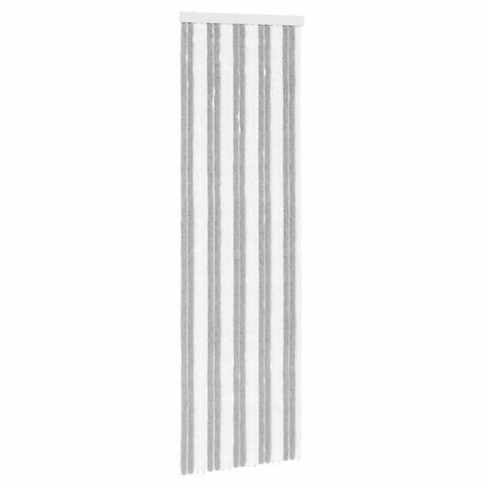 vidaXL - Insecten - Gordijn - Chenille - Grijs - en - wit - 56 - x - 185 - cm - 100% - PP