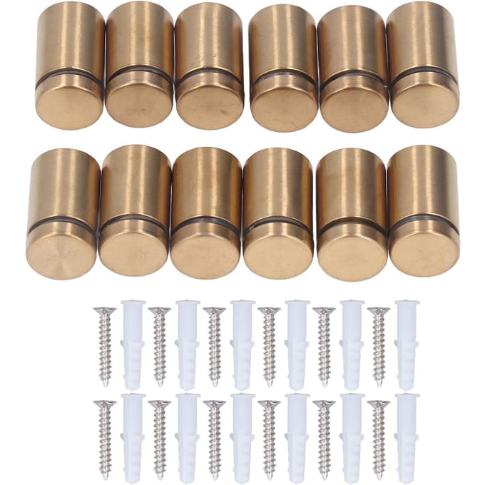 12 Pièces Vis d'Entretoise Acier Inoxydable 19x30mm Kit Fixation Publicitaire pour Montage Mural