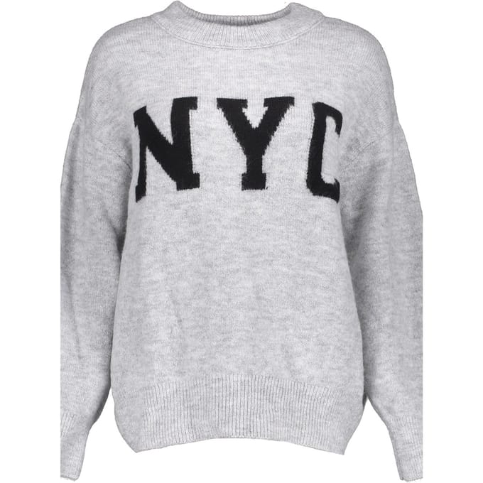 Geisha Pullover Nyc Grey/black Maat: XS | Sweaters Outlet | Dames | Zwart