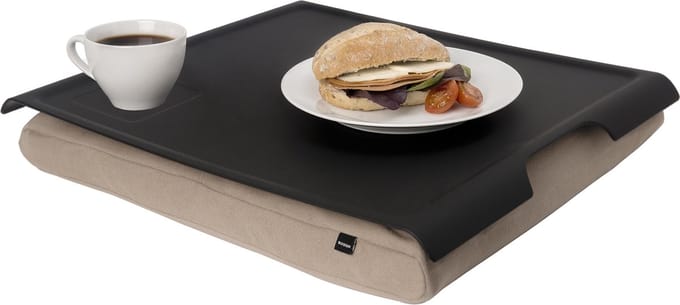 Bosign Laptray, Schoottafel, Schootkussen, Laptoptafel met lichte antislip blad - Camel/Zwart - 46 x 38 x 6.5 cm