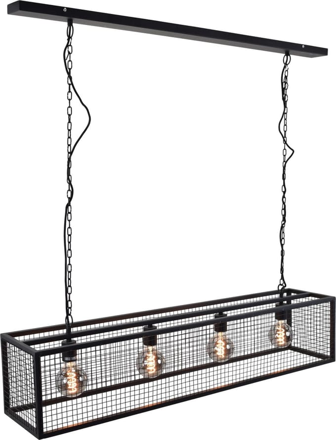 Urban Interiors Frame Gaas Hanglamp 4 lichts Zwart - Metalen frame - 120x25x145