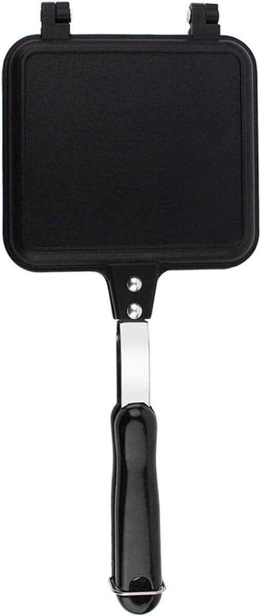 Dubbele Wafelmaker - Koekenpan Bakplaat - Snel Ontbijt - Non-stick Coating - 41 x 20 cm - Zwart