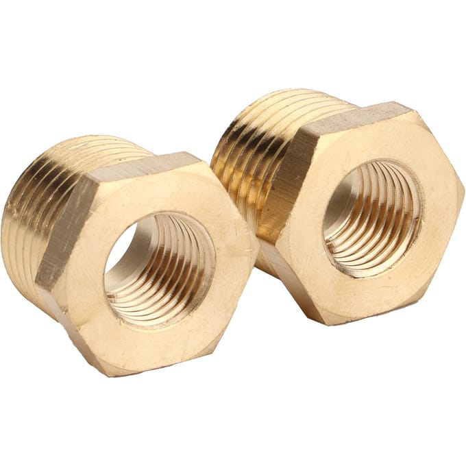 2 stuks Messing Zeskant Verloopbus 12 NPT Mannelijk naar 14 NPT Vrouwelijk Buis Slang Adapter Auto Accessoires