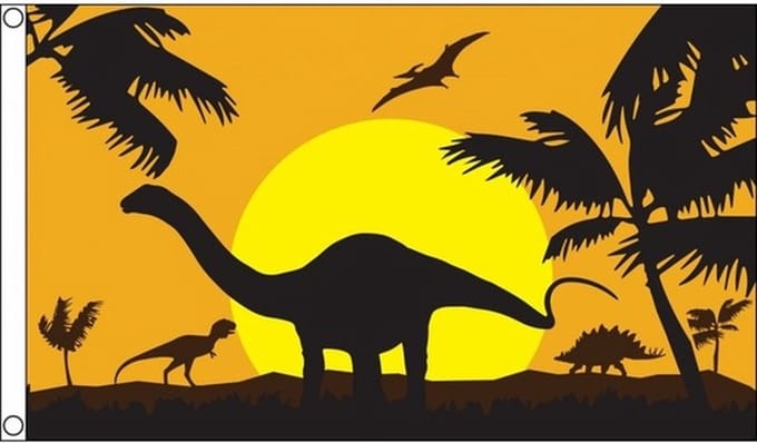 Dinosauriers/Dino thema vlag 90 x 150 cm